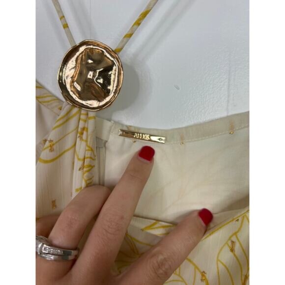 NEW Alexis Halter Neck Spaghetti Straps Ruffle Asia Dress Golden Palms Size: XS - Picture 5 of 9